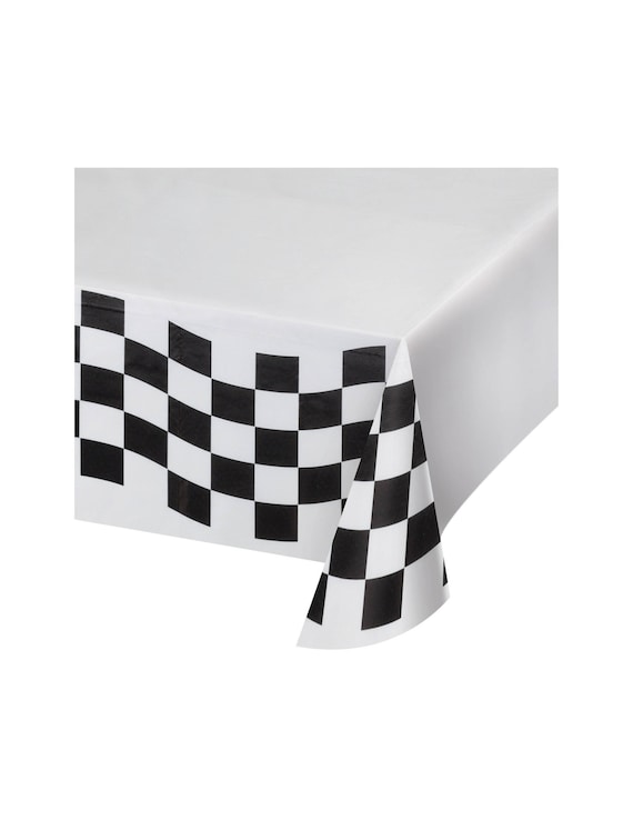 Race Car Tablecloth - Race Car Party, Racing Birthday Party, Car Party, Car Baby Shower, Dirt Bike Party, Checkerboard, Checkered Tablecloth