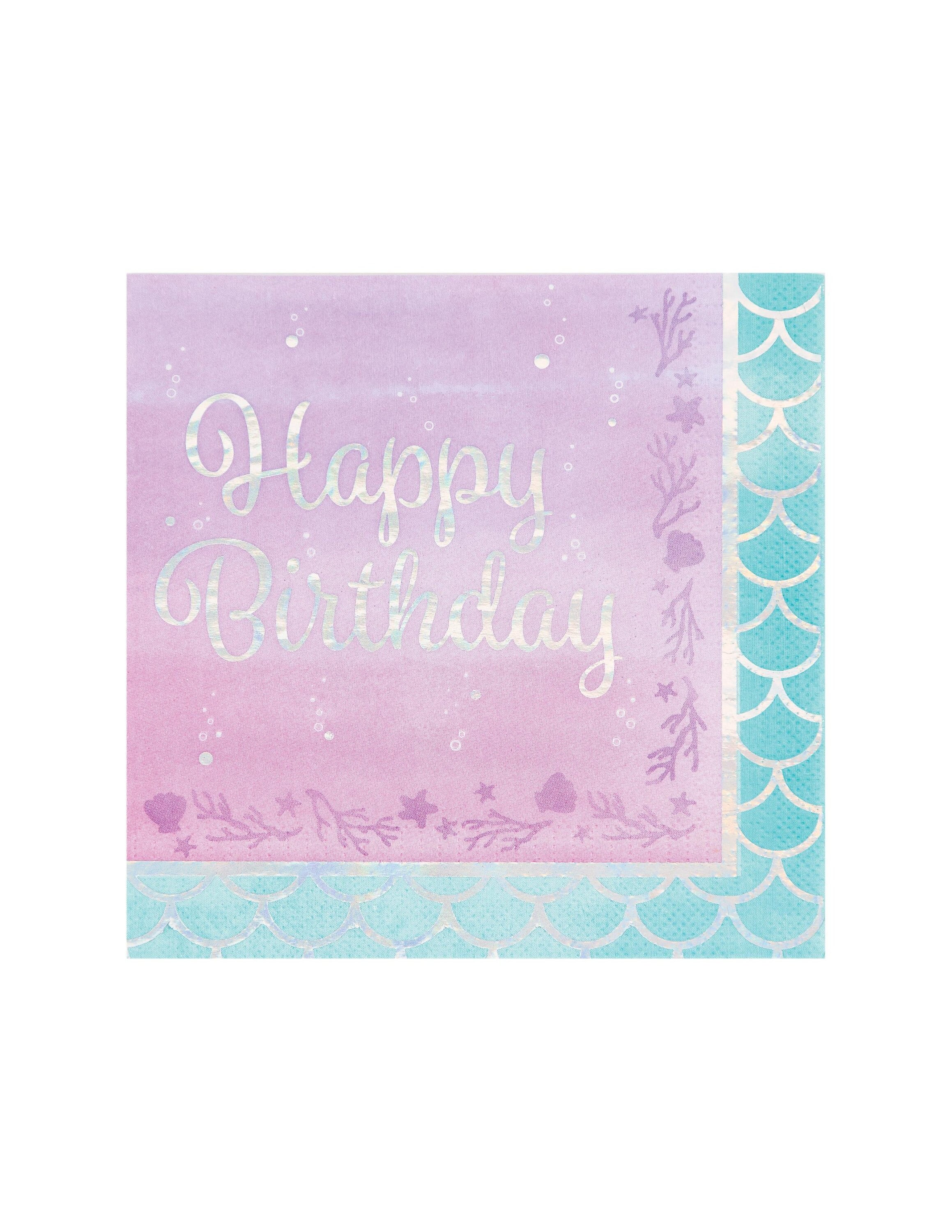 Mermaid Birthday Napkins Mermaid Party, Iridescent Party