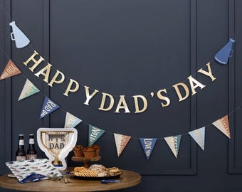 Happy Dad's Day Banner - Father's Day Party Banner, Dads Day Party Supplies, Best Dad Ever Party, Father's Day BBBQ, Dad's Day Decorations
