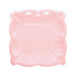 10 "rosa geprägter Teller - Hochzeitsteller, Brautparty-Teller, Essteller, Junggesellinnenabschied, rosa Partyzubehör, rosa Geburtstagsteller