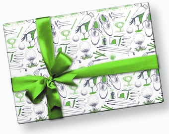 Golf Gift Wrap - Golf Party, Golf Birthday, Retirement Party, Gift for Golfer, Wrapping Paper for Men, Sports Gift, Golf Lover Gift
