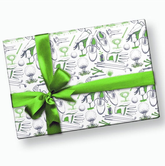 Golf Gift Wrap - Golf Party, Golf Birthday, Retirement Party, Gift for Golfer, Wrapping Paper for Men, Sports Gift, Golf Lover Gift
