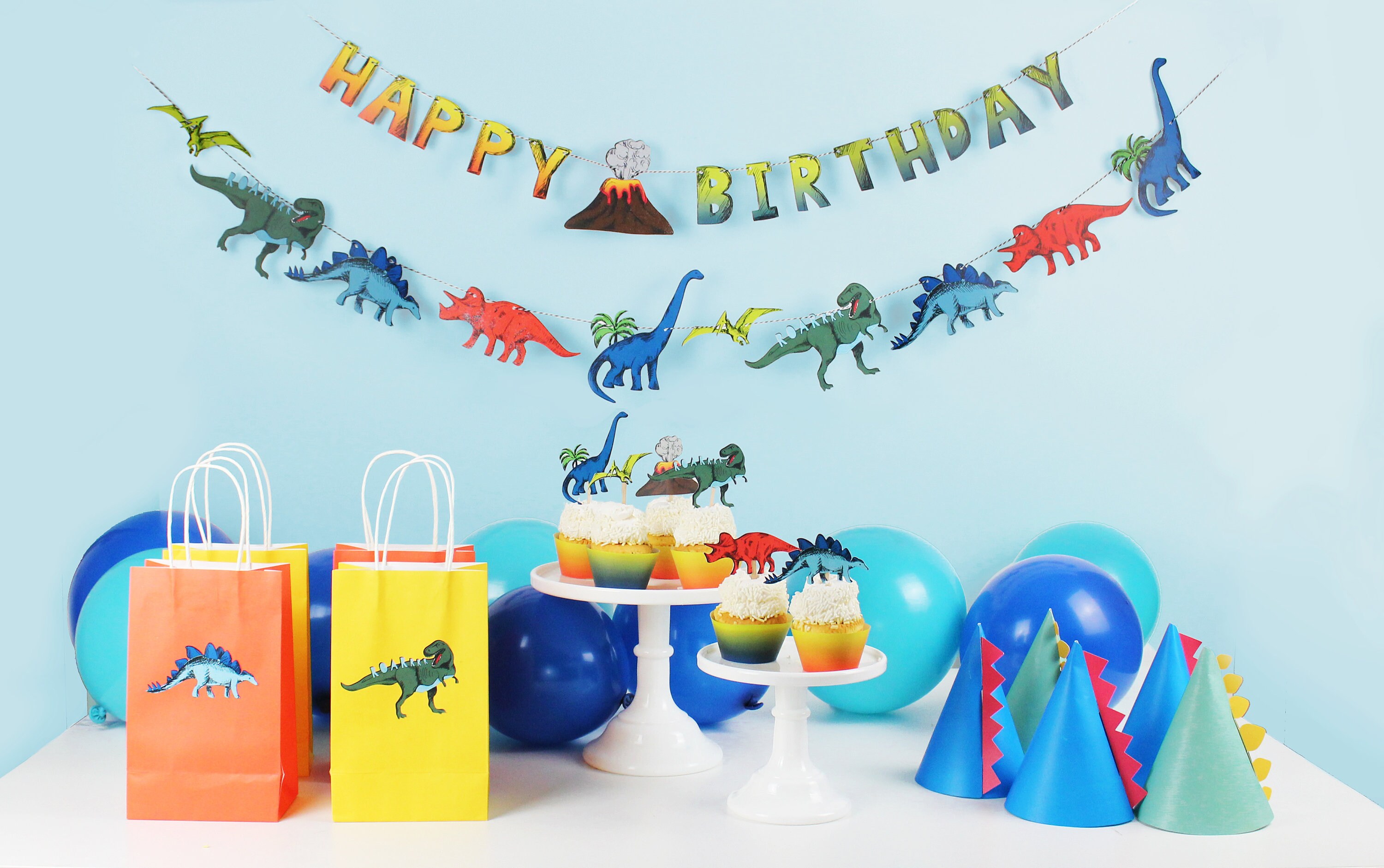 Dinosaur Party Stickers - Dino Birthday Favors, Dinosaur Baby Shower ...