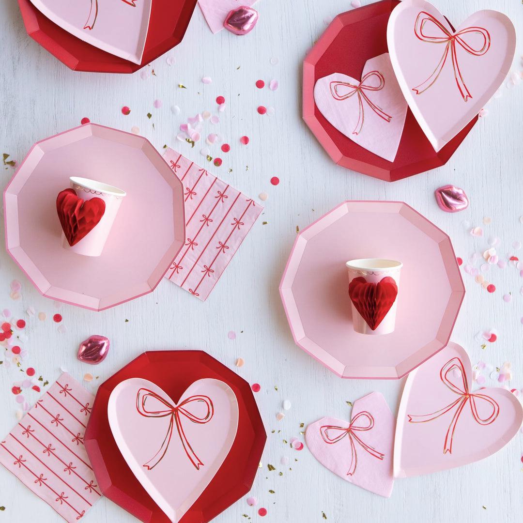 Roze en rode strik feestservetten 20 kt strik vrijgezellenfeest, roze vrijgezellenfeest, Valentijnsdag, coquette verjaardag decor, Galentine's Day - België