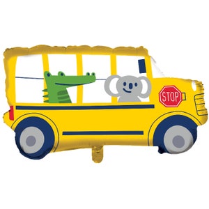 Palloncino a forma di scuolabus, decorazioni per feste di compleanno a tema animali, decorazioni per feste di compleanno a tema mezzi di trasporto, decorazioni per feste scolastiche, autobus giallo, decorazioni per feste di compleanno per bambini