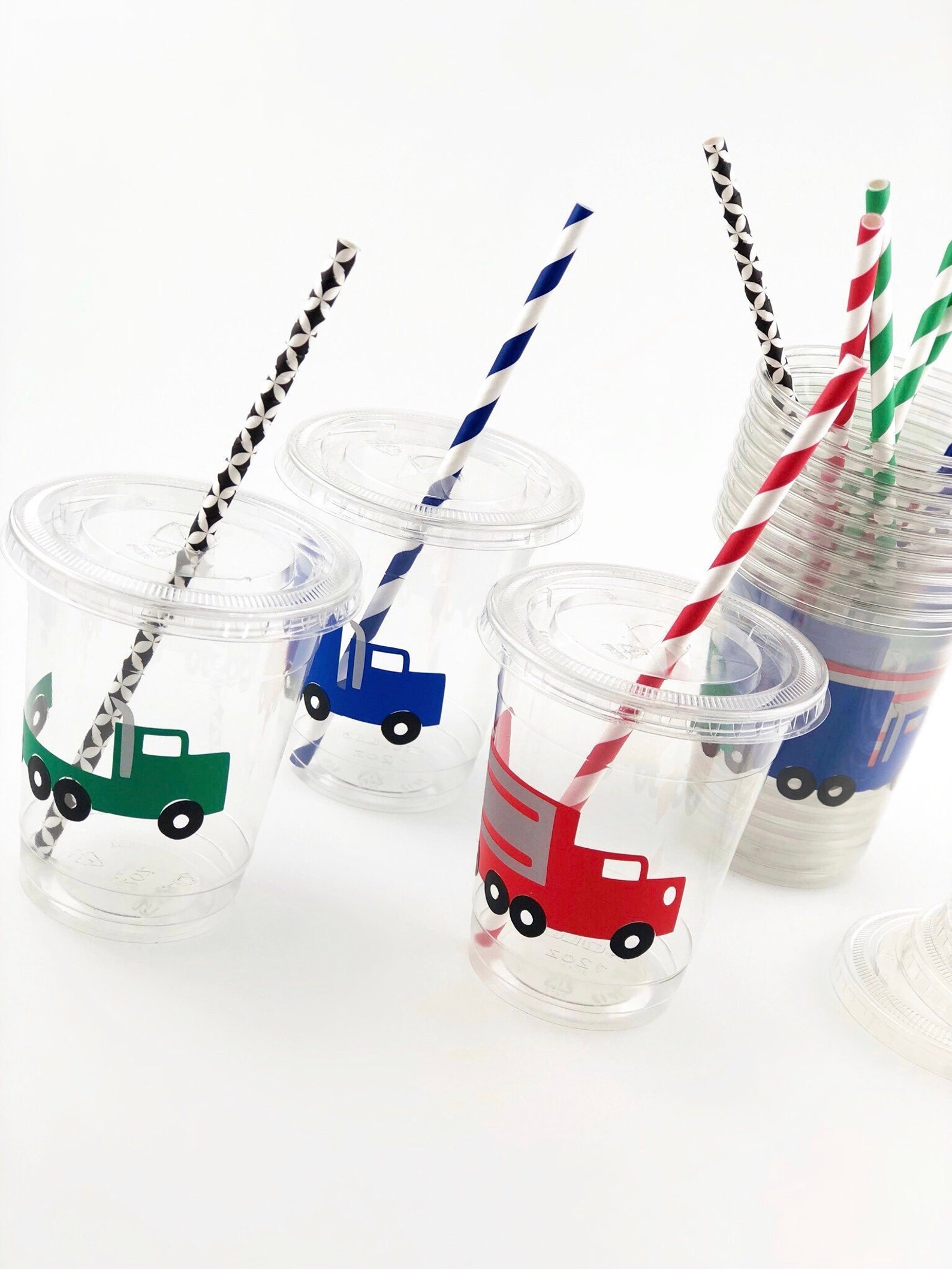 Party Cups Big Rig Party Truck Birthday Transportation - Etsy