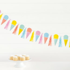 Faixa de Sorvete - Decorações para Festa de Sorvete, Decorações de Aniversário de Sorvete, Suprimentos para Aniversário de Sorvete, Decoração para Festa de Sorvete