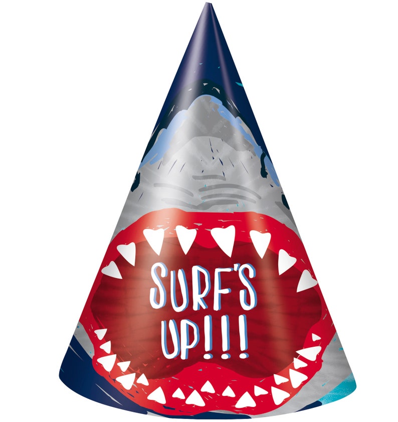 Shark Favors Shark Hat Surfing Party Shark Party Hat Boy Birthday Shark Birthday Party Supplies Shark Party Decor Shark Party Favors