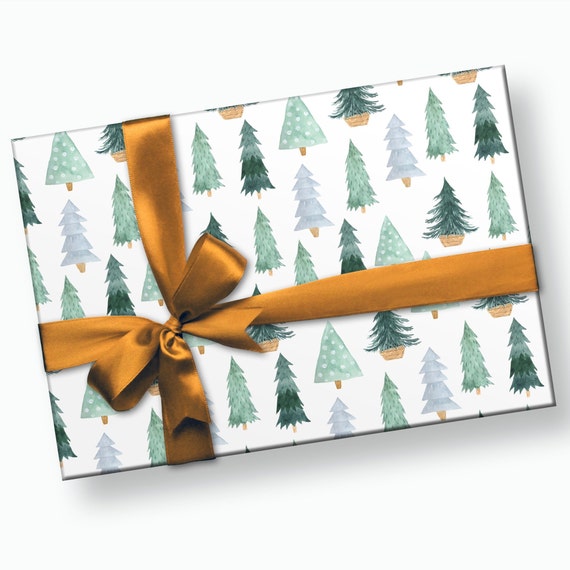 Tree Wrapping Paper - Christmas Wrapping Paper, Baby Shower Wrapping Paper, Forest Wrapping Paper, Pine Tree Wrapping Paper, Christmas Paper