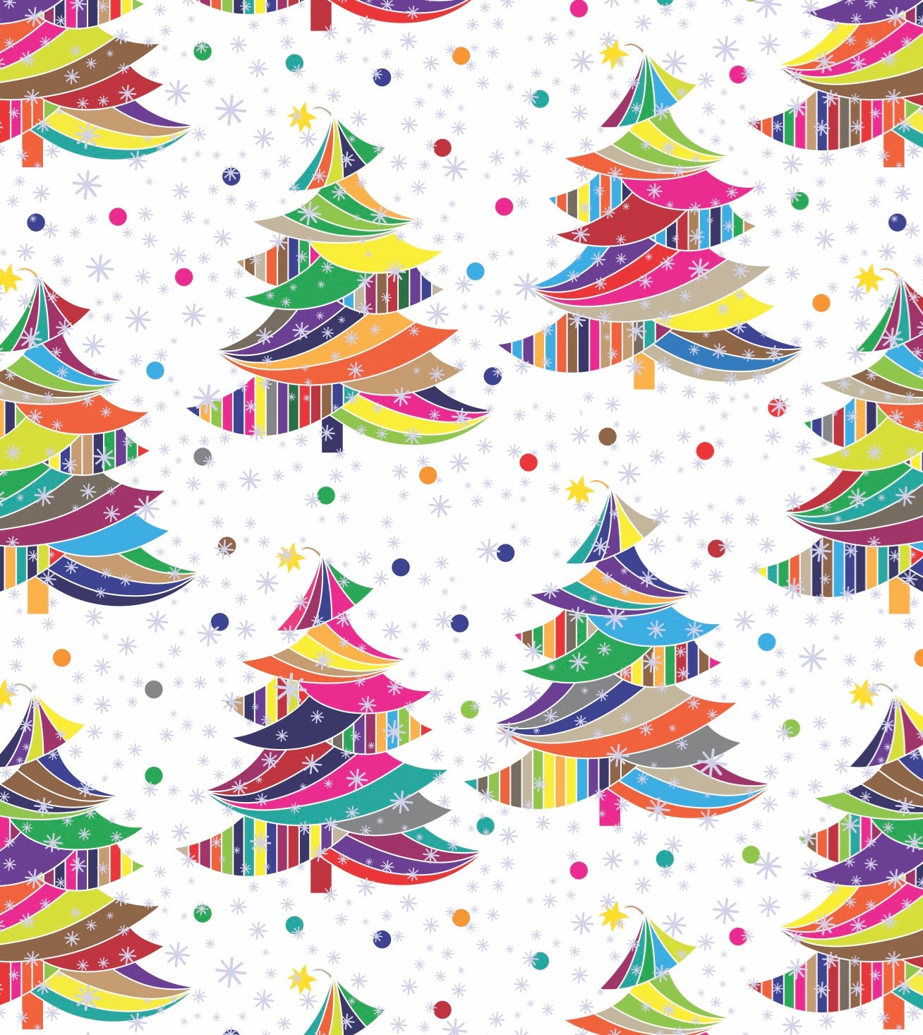 Rainbow Tree Gift Wrap Holiday Gift Wrap Christmas Paper Etsy