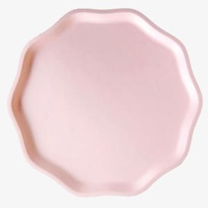 Ausgebogte rosa Partyteller - große Papierteller, Hochzeitsteller, Brautpartyzubehör, Mädchen-Geburtstag, Babyparty, Valentinstag