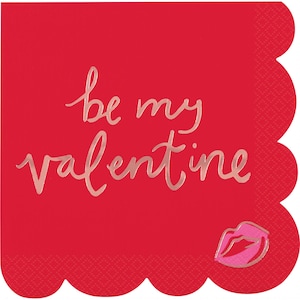 Tovaglioli Be My Valentine - Articoli per feste di San Valentino, festa di San Valentino in classe, decorazioni di Galentine, festa degli innamorati, festa XOXO