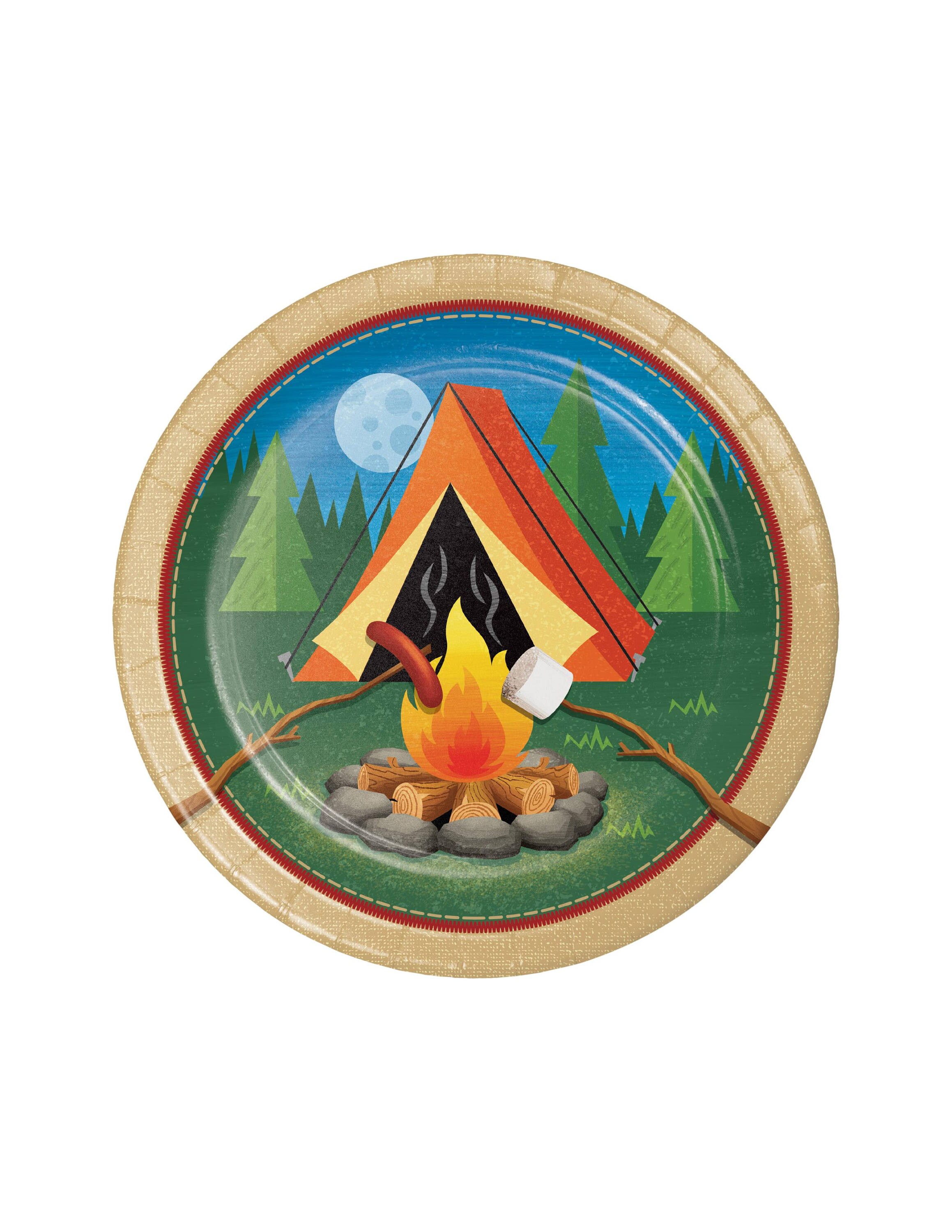 Camping Party Plates Backyard Party Camping Plates Outdoor Etsy