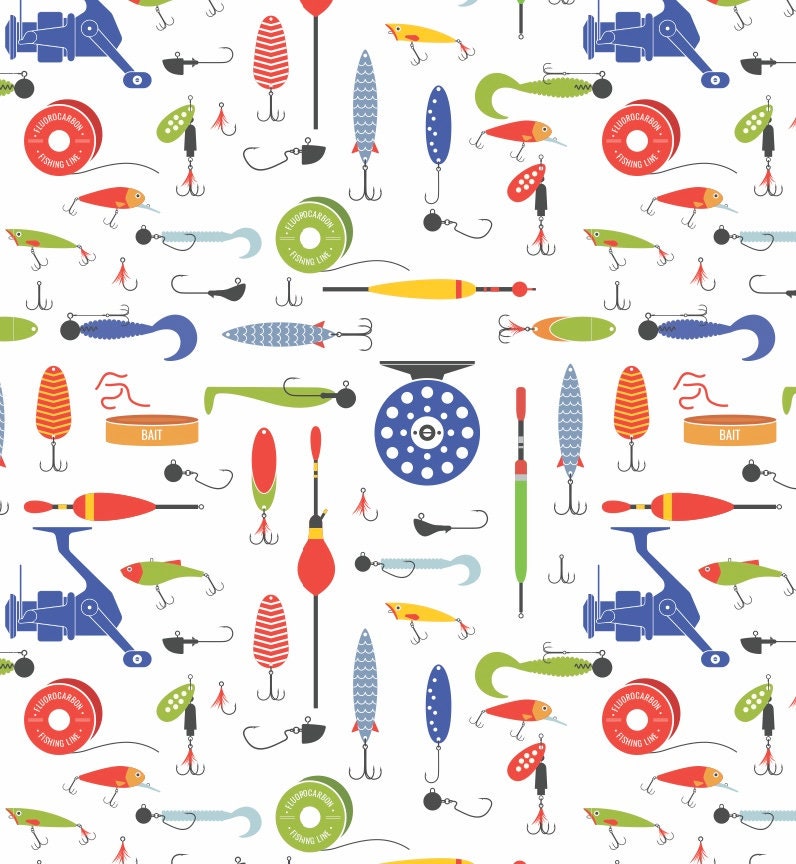 Tackle Wrapping Paper Fish Wrapping Paper Fishing Wrapping Etsy