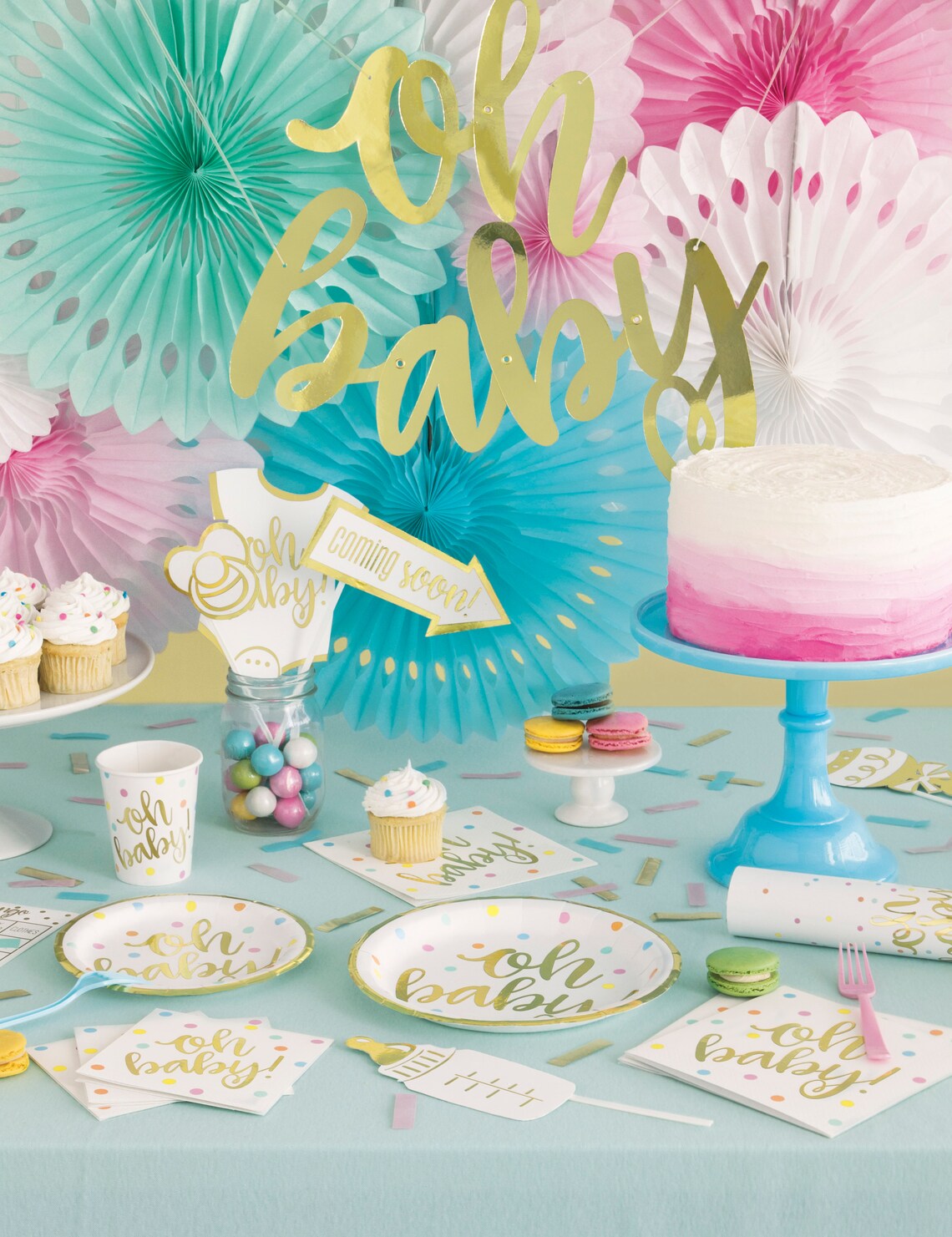 Oh Baby Shower Cups Oh Baby Party Cups Polka Dot Baby Etsy