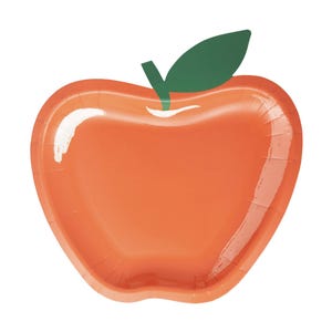 Apple Shaped Paper Plates 8ct Disposable Lunch Plates - First Day Back to School Party Decor, Teacher Appreciation Tableware, Fruit Birthday