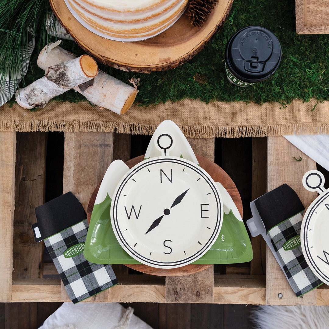 Compass Plates - Adventure Party Decor, Explorer Birthday Plates ...