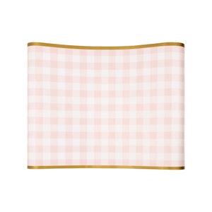 Runner da tavolo a quadretti rosa, runner da tavolo di carta, runner da tavolo primaverile, decorazioni per compleanno di bambine, addio al nubilato, baby shower, decorazioni per feste