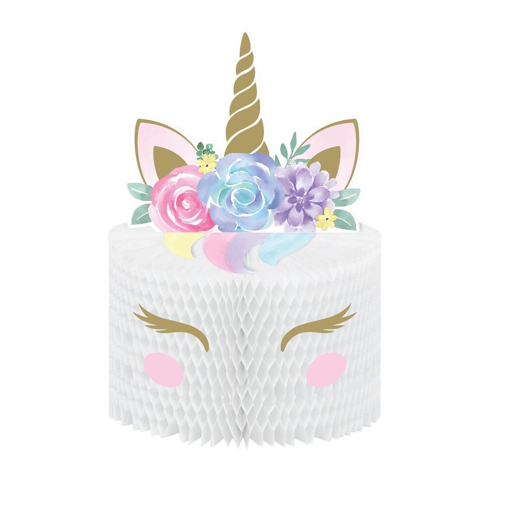 Decorazioni Da Tavola A Nido D'Ape Con Unicorno – 9 Pezzi (Unicorno, Castello, Stelle, Fiori, Nuvole, Arcobaleno) Per Compleanni E Feste A Tema