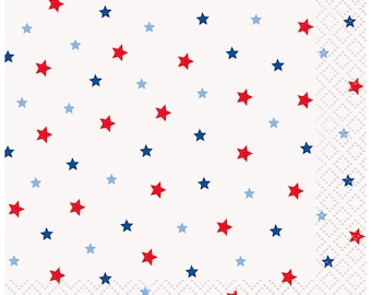 4. Juli Cocktail-Servietten 16ct - Rot, Weiß und Blau Americana Geburtstag oder Dusche Gedenktag oder USA-Thema
