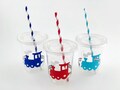 Train Party Cups - Train Birthday Party, Train Party Supplies, Train Favors, Party Decor, Transportation Party, Train Cups, Choo Choo I'm 2
