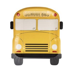 School Bus Paper Plates 8ct Disposable Party Tableware - Back to School Party, Teacher Appreciation, Kindergarten First Day, Preschool Kids