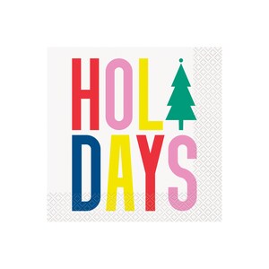 Happy Holiday-servetten - Feestdecoraties, feestartikelen, kerstservetten, kerstfeest, kerstservetten