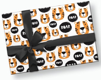 Tiger Geschenkpapier - Kinder Weihnachtsgeschenkpapier, Urlaub Geschenkpapier, Safari Geburtstag Geschenkpapier, Safari Geschenkpapier, Tier Geschenkpapier