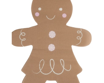 Servilletas de fiesta de niña de jengibre: decoraciones para fiestas navideñas, suministros para cumpleaños de jengibre, suministros para fiestas navideñas, mesa navideña para niños