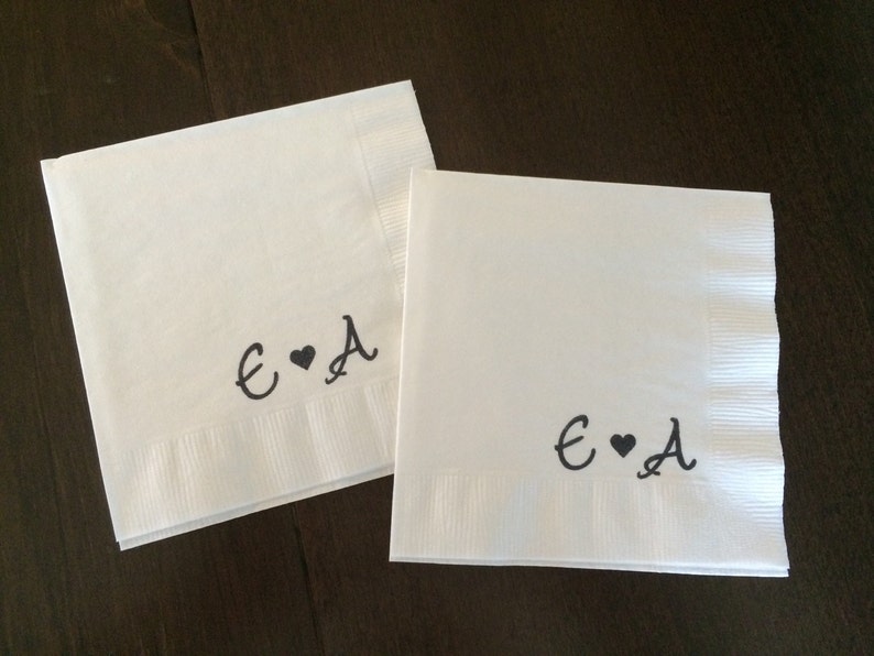 Personalized Napkins Monogrammed Initials Custom Napkins Etsy