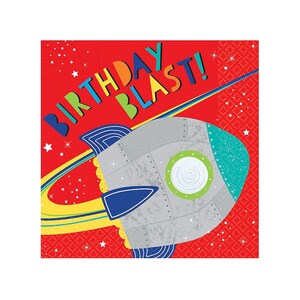 Space Birthday Napkins - Blast Off Birthday, Birthday Party, Party Napkins, Rocket Party, Rocket Birthday, Space Party, Space Birthday