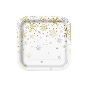 Snowflake Cake Plates - Snow Princess Party Supplies, Winter Baby Shower, Winter Onederland Party, Snowflake Party Decorations, Winter Party