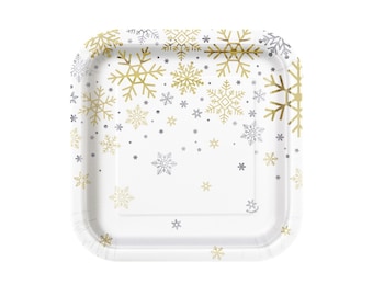 Snowflake Cake Plates - Snow Princess Party Supplies, Winter Baby Shower, Winter Onederland Party, Snowflake Party Decorations, Winter Party