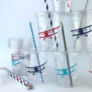Vintage Airplane Cups, Airplane Baby Shower, Plane Birthday Party ...