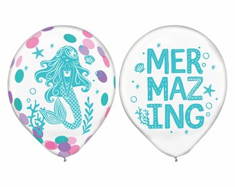 Mermaid Balloons - Mermaid Party Decoration, Mermaid Baby Shower Decorations, Mermaid Birthday Decorations, Mermaid Party Supplies