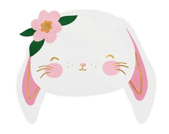 Bunny Party Napkins, Bunny Birthday Supplies, Easter Party Decorations, Easter Bunny Napkins, Bunny Party Supplies, Bunny Baby Shower