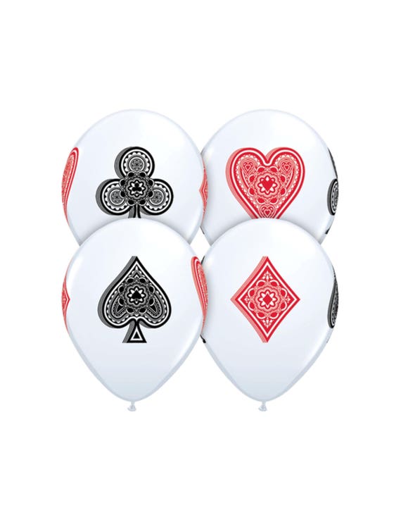 5 Card Balloons - Casino Night - Casino Birthday Party - Casino Party Decor - Party Decorations - Casino Balloons - Magic - Poker Party