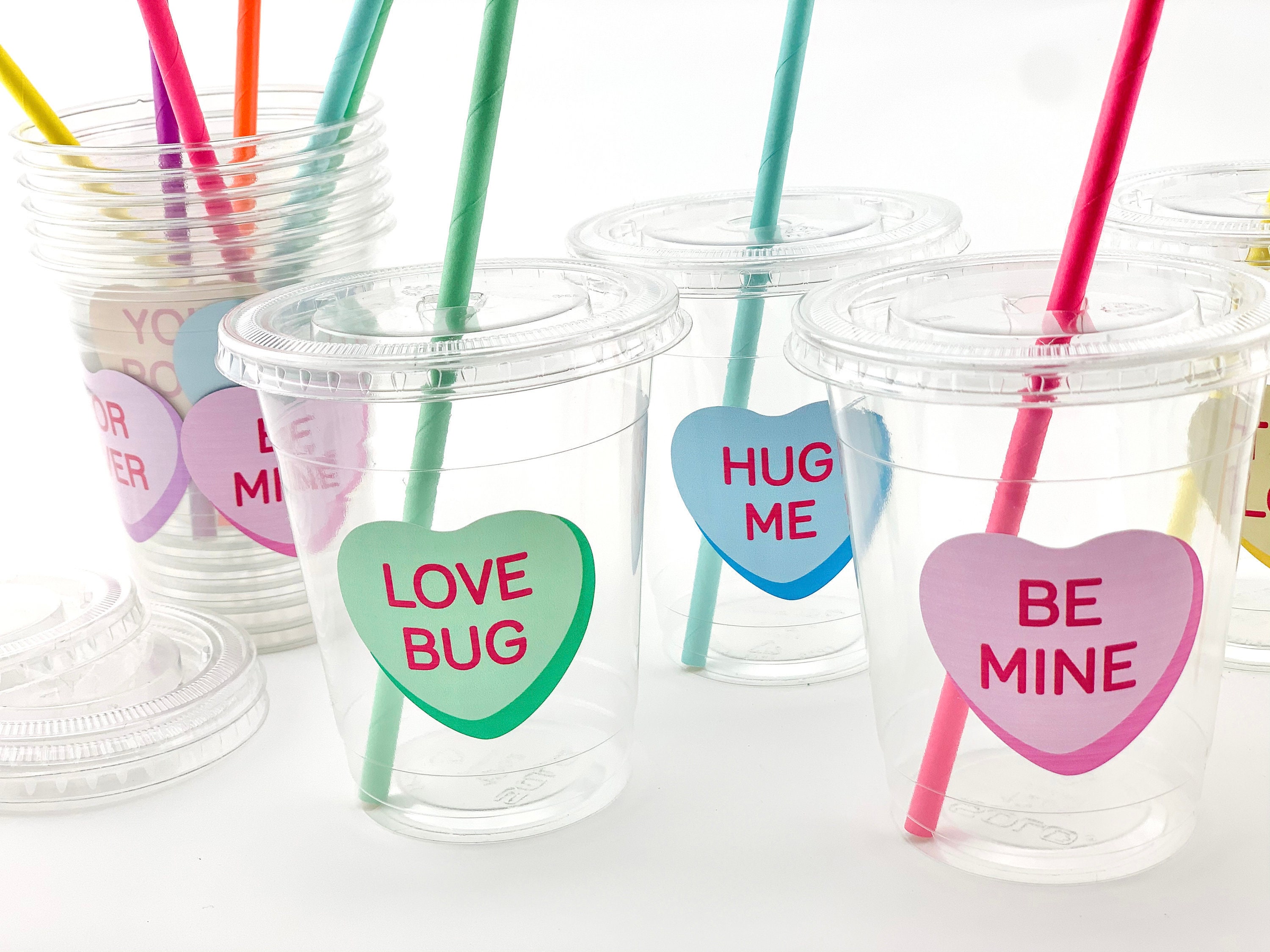 Plastic Heart Cup Valentines Cups Valentine Heart Tumblers Red Hearts  Valentine's Day Plastic Cups Valentine's Day Party Supplies for Kids Class