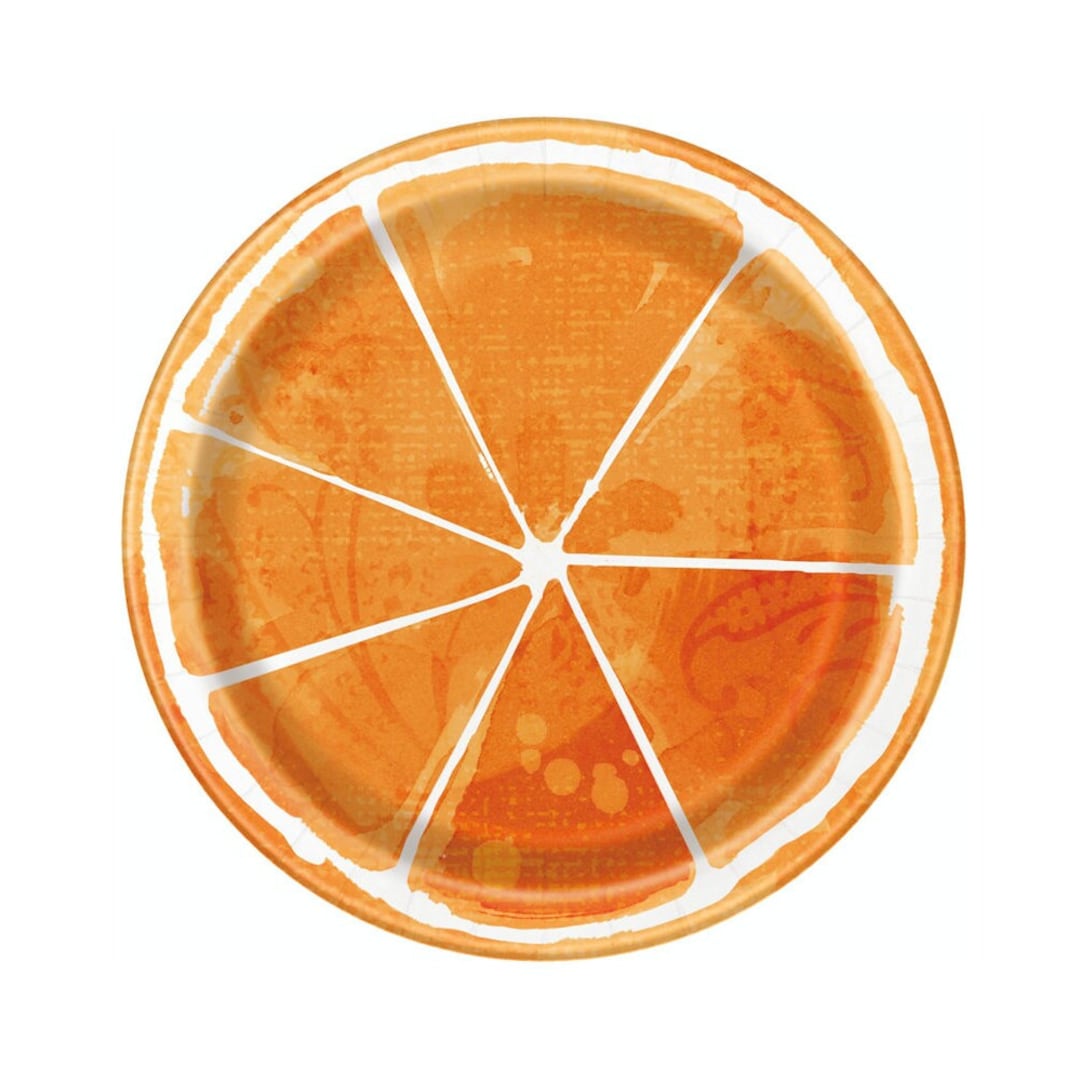 Fruit Party Plates Citrus Party Supplies, Orange Party, Fruit Party Decorations, Fruit Birthday