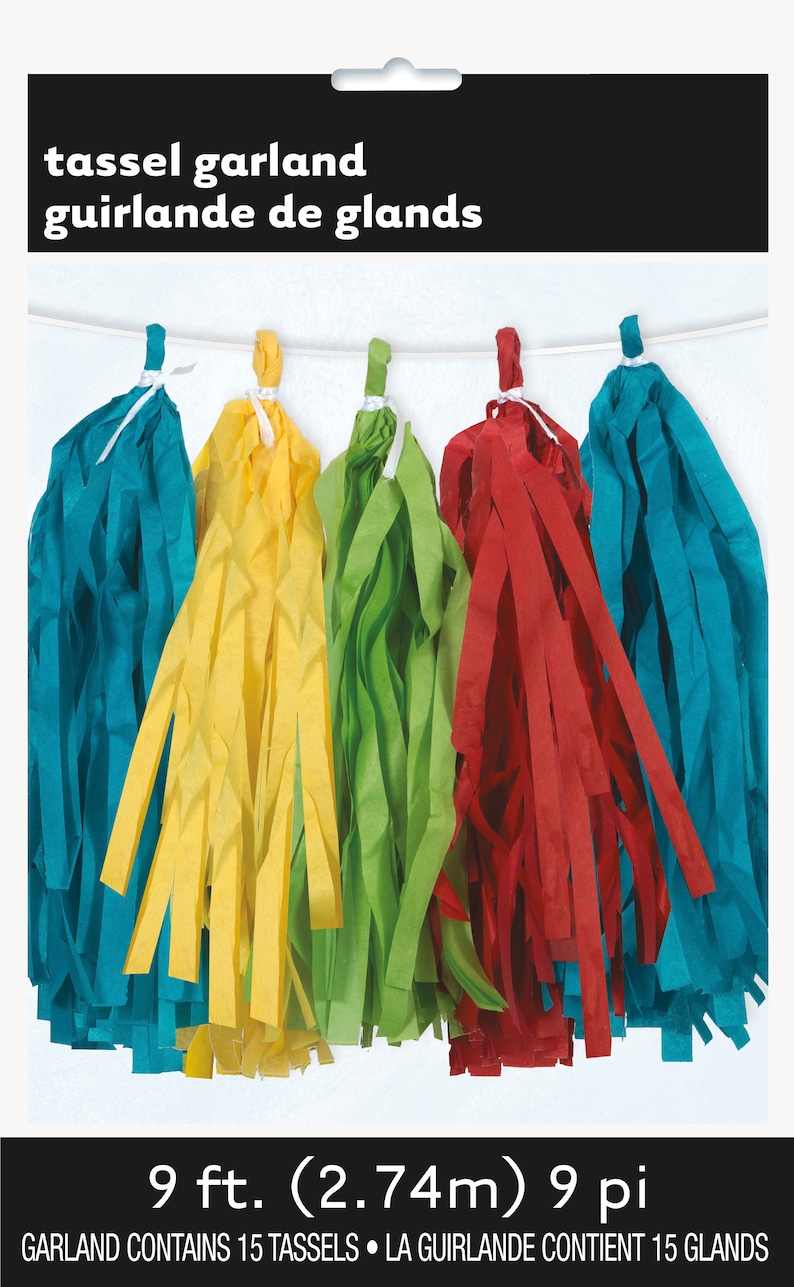 Tissue Garland Fiesta Baby Shower Rainbow Party Decorations Paint Party Decor Fiesta Tassel Garland Fiesta Birthday Rainbow Party