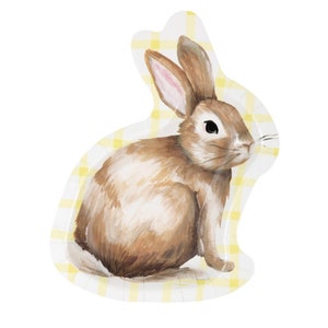 Hasenförmige Papierkuchenplatten 8ct - Osterpartyzubehör, Kaninchengeburtstag, Frühlings-Babyparty, Partygeschirr