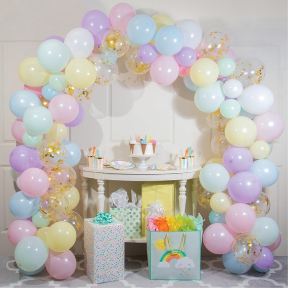 Pastel Balloons Pastel Birthday Decorations Pastel Rainbow