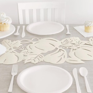 Cream Pumpkin Felt Table Runner 5.9ft, Thanksgiving Fall Decor, Harvest Centerpiece, Autumn Dining Table Accent