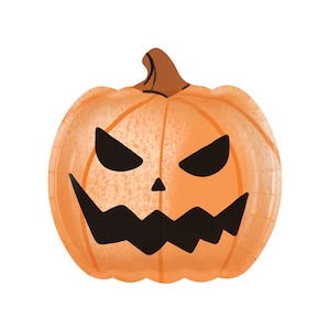 Halloween Plates - Jack-O-Lantern Party, Halloween Party Decorations, Halloween Party Tableware, Halloween Party Supplies, Halloween Decor
