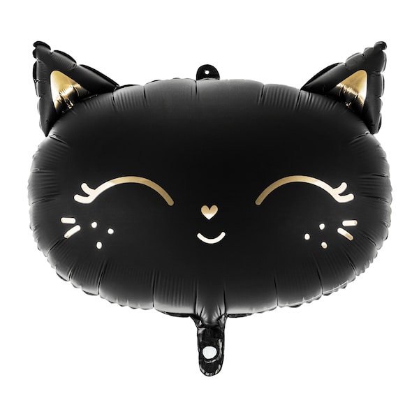 Black Cat Party Balloon - Cat Birthday Decorations, Cat Party Supplies, Halloween Cat Balloon, Kitty Birthday Supplies, Cat Party Decor