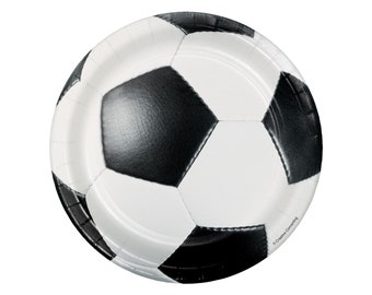 Soccer Party Plates 8ct - Soccer Cake Plates, Soccer Birthday Supplies Soccer Party Decorations Sports Birthday Plates Soccer Party Supplies