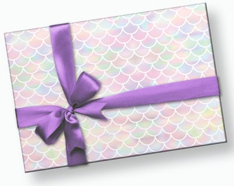 Mermaid Gift Wrap - Mermaid Wrapping Paper, Mermaid Birthday, Party Supplies, Mermaid Bachelorette, Mermaid Baby Shower, Mermaid Gift