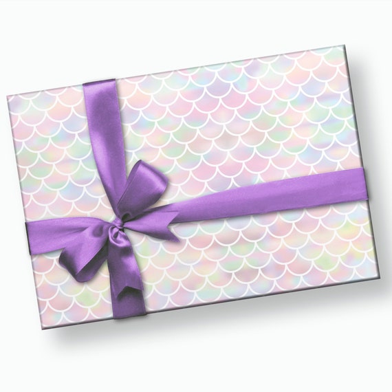 Mermaid Gift Wrap - Mermaid Wrapping Paper, Mermaid Birthday, Party Supplies, Mermaid Bachelorette, Mermaid Baby Shower, Mermaid Gift