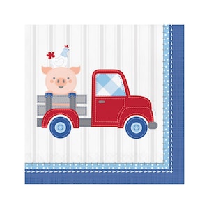 Farm Party Napkins - Farm Baby Shower, Farm Birthday, Farm Party Decorations, Farm Napkins, Birthday Napkins, Farm Birthday Decorations