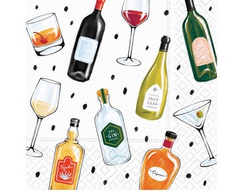 Cocktailservetten voor diner - wijnservetten, meisjesavondje uit, 21e verjaardag servetten, moeders avondje uit, feestartikelen, decor cocktailparty
